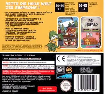 Simpsons, Die - Das Spiel (Germany) box cover back